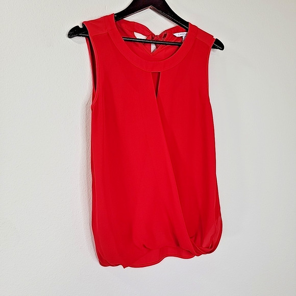41 Hawthorn Red Sleeveless Blouse Women’s Medium Tie Back Layered Tank Top - Picture 2 of 8